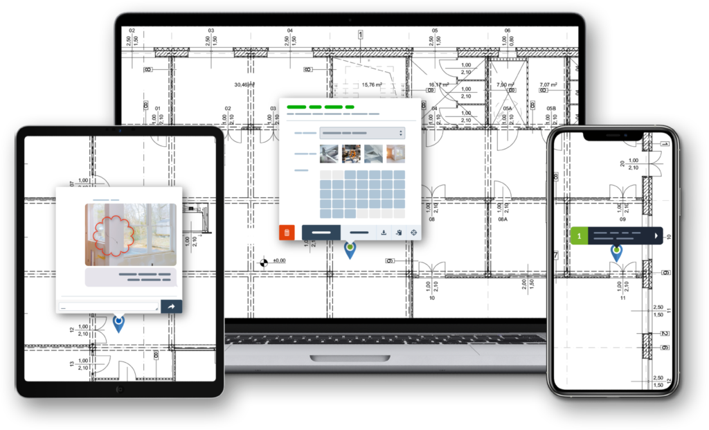 Desktop, Tablet und iphone Ansicht von Planradar